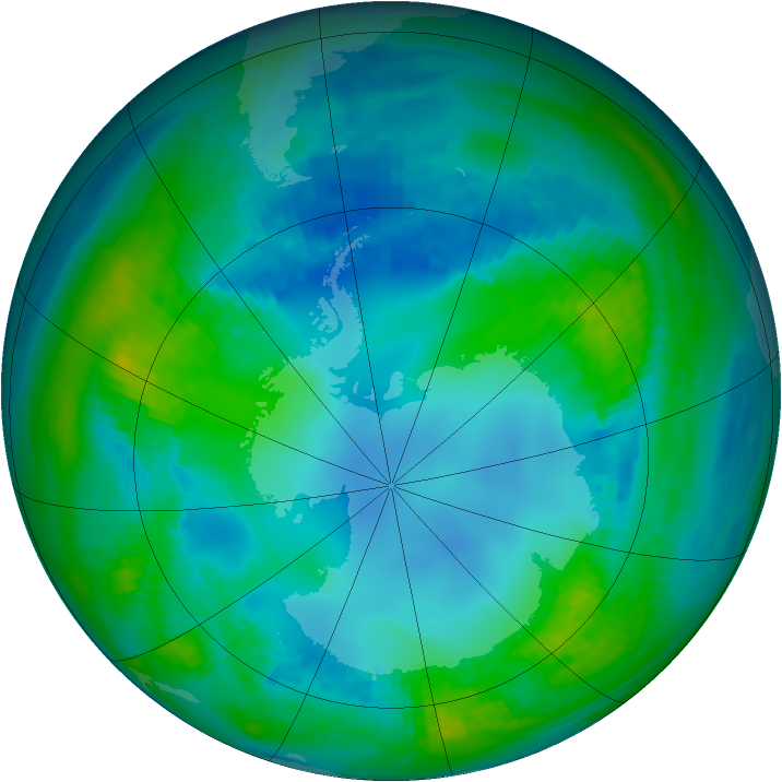 Antarctic ozone map for 09 May 1982